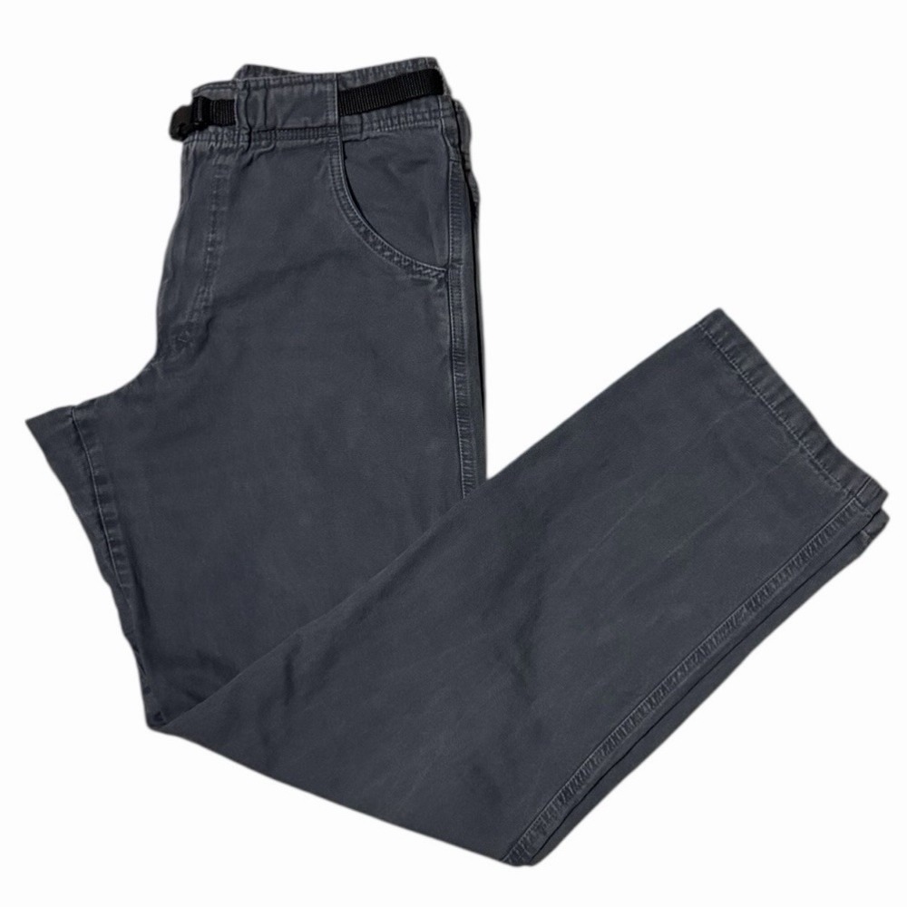 Vintage Prana Pants Mens Small Belted Climbing Gray Canvas USA Made Gorpcore - Picture 8 of 9
